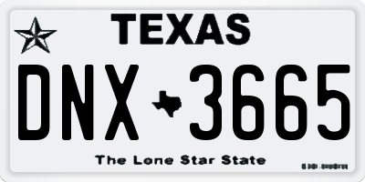 TX license plate DNX3665