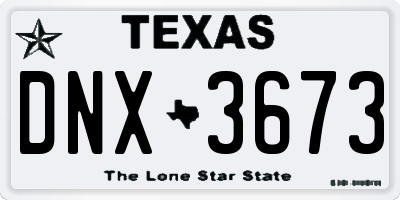 TX license plate DNX3673