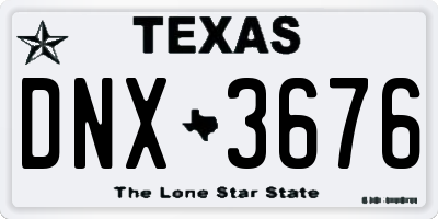 TX license plate DNX3676