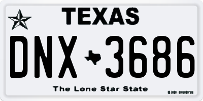 TX license plate DNX3686