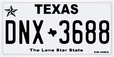 TX license plate DNX3688