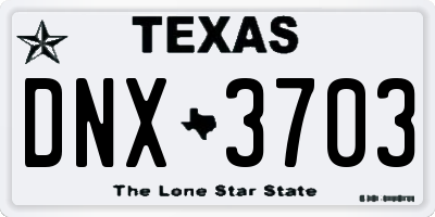 TX license plate DNX3703