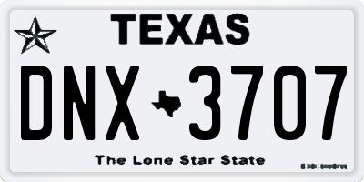 TX license plate DNX3707