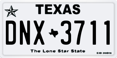 TX license plate DNX3711