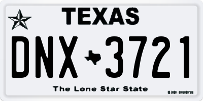 TX license plate DNX3721