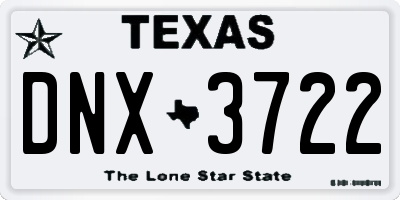 TX license plate DNX3722