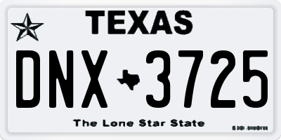 TX license plate DNX3725