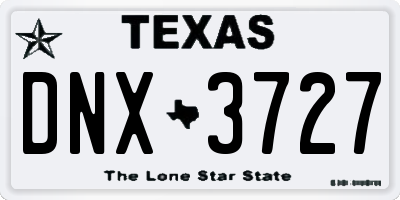 TX license plate DNX3727