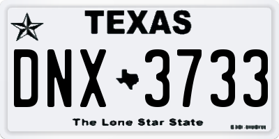 TX license plate DNX3733