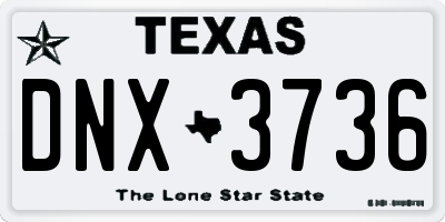 TX license plate DNX3736