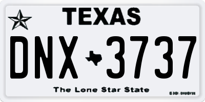 TX license plate DNX3737