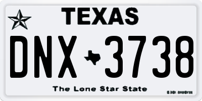 TX license plate DNX3738