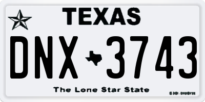 TX license plate DNX3743