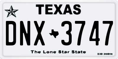 TX license plate DNX3747