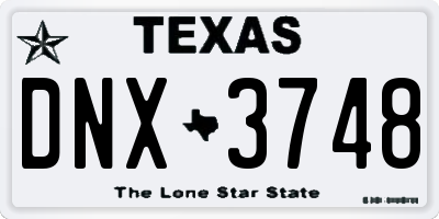 TX license plate DNX3748