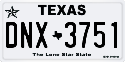 TX license plate DNX3751