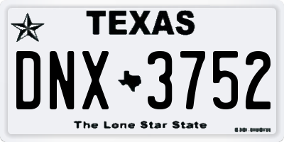 TX license plate DNX3752