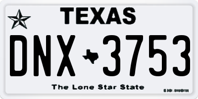 TX license plate DNX3753