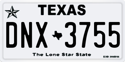 TX license plate DNX3755