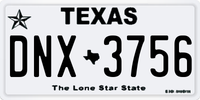 TX license plate DNX3756