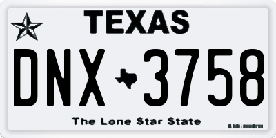 TX license plate DNX3758