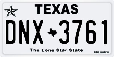 TX license plate DNX3761