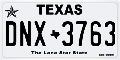 TX license plate DNX3763