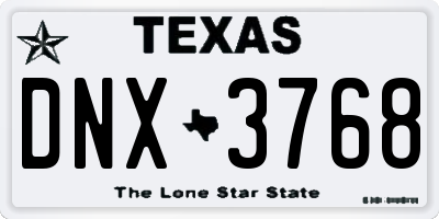 TX license plate DNX3768