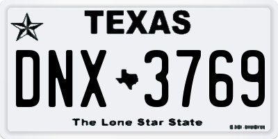 TX license plate DNX3769