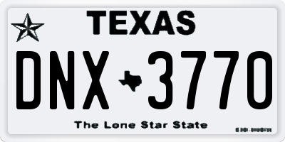 TX license plate DNX3770