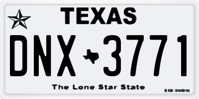 TX license plate DNX3771