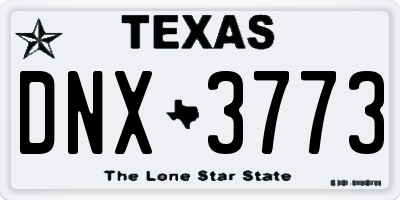 TX license plate DNX3773