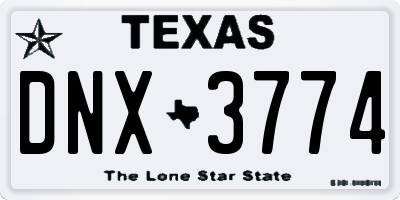 TX license plate DNX3774
