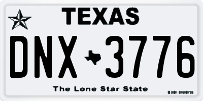TX license plate DNX3776