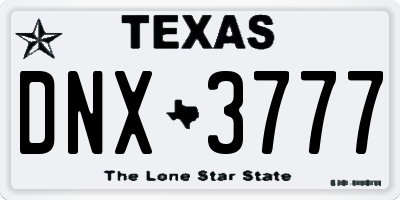 TX license plate DNX3777