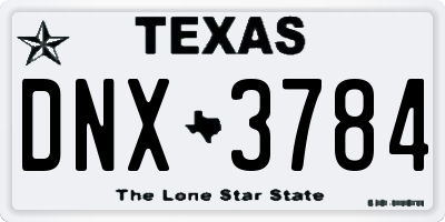 TX license plate DNX3784