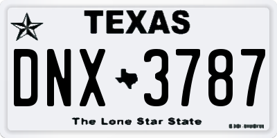 TX license plate DNX3787