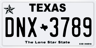 TX license plate DNX3789
