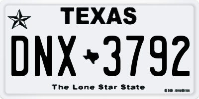 TX license plate DNX3792