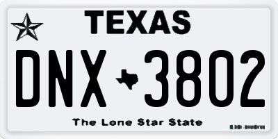 TX license plate DNX3802