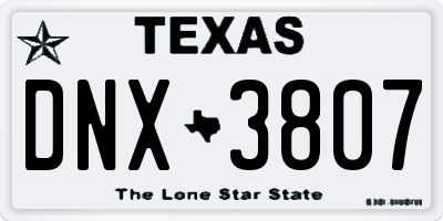 TX license plate DNX3807