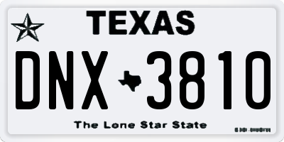 TX license plate DNX3810