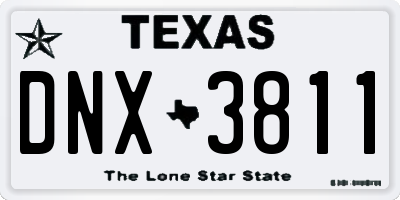 TX license plate DNX3811