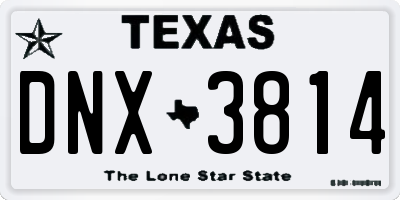 TX license plate DNX3814