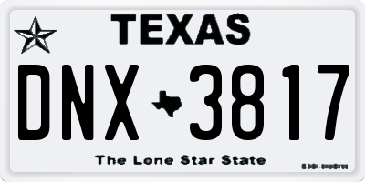 TX license plate DNX3817