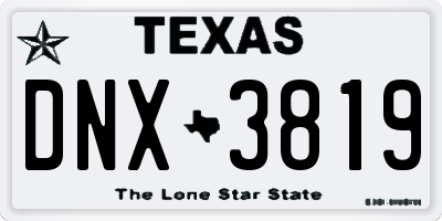 TX license plate DNX3819