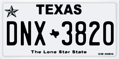 TX license plate DNX3820