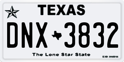 TX license plate DNX3832
