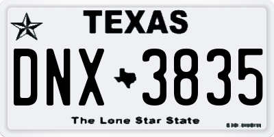 TX license plate DNX3835