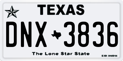 TX license plate DNX3836